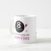 Gift for 8th Wedding Jubileum Butterfly Koffiemok (Voorkant links)