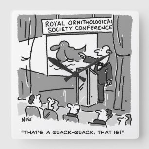 Gift for a Bird Watcher of Birder. Grappig Vierkante Klok