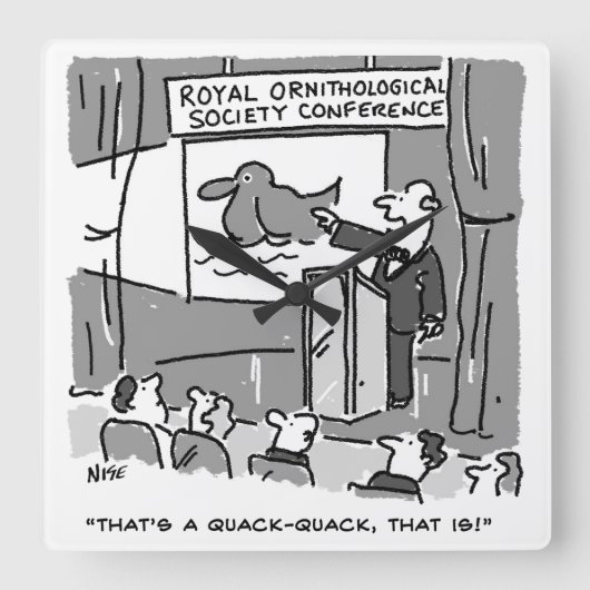 Gift for a Bird Watcher of Birder. Grappig Vierkante Klok (Voorkant)