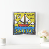 Gift for a Sailor of Yachtsman Vierkante Klok (Huis)