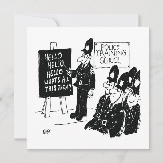 Gift for a UK Policeman - Police College Cartoon Feestdagenkaart (Voorkant)