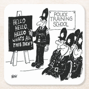 Gift for a UK Policeman - Police College Cartoon Kartonnen Onderzetters