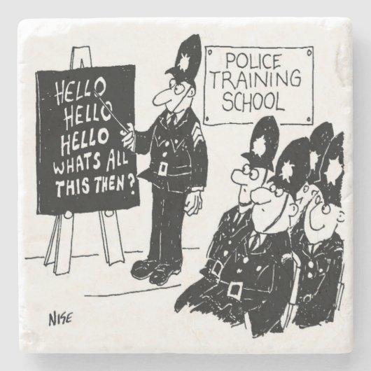 Gift for a UK Policeman - Police College Cartoon Stenen Onderzetter (Voorkant)