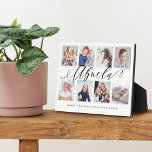 Gift for Abuela | Foto-collage voor kleinkinderen Fotoplaat<br><div class="desc">Stuur een mooi gepersonaliseerd cadeau naar je oma (Abuela) dat ze voor altijd zal koesteren. Speciale gepersonaliseerde fotocollage voor kleinkinderen om uw eigen speciale familiefoto's en herinneringen weer te geven. Ons ontwerp is voorzien van een eenvoudig rasterontwerp met acht foto-collage met "Abuela", ontworpen in een prachtige, handgeschreven zwarte scriptstijl. Elke...</div>