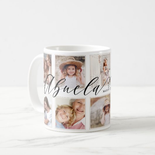 Gift for Abuela | Foto-collage voor kleinkinderen Koffiemok (Voorkant links)