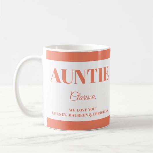 Gift for Auntie with  Names  Koffiemok (Links)