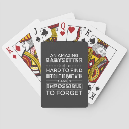 Gift For Babysitter, Babysitter Gift Pokerkaarten (Achterkant)