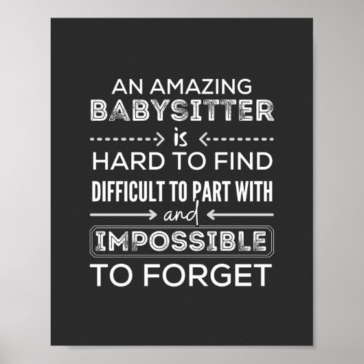 Gift For Babysitter, Babysitter Gift Poster (Voorkant)