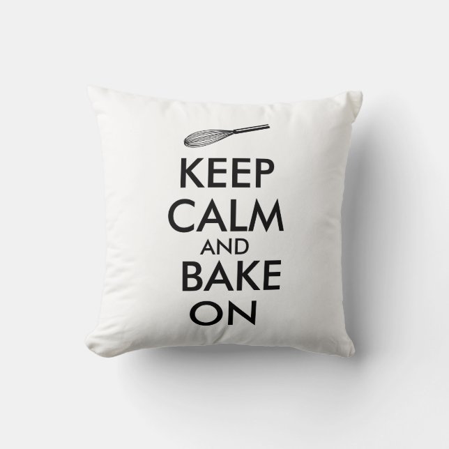 Gift for Baker Keep Calm and Pillow Kitchen Whisk Kussen (Voorkant)