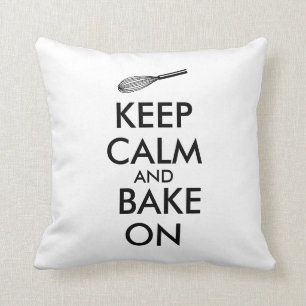 Gift for Baker Keep Calm and Pillow Kitchen Whisk Kussen