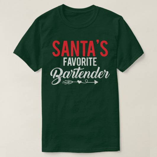 Gift For Bartender Santa's Favorite Bartender 3068 T-shirt (Design voorkant)
