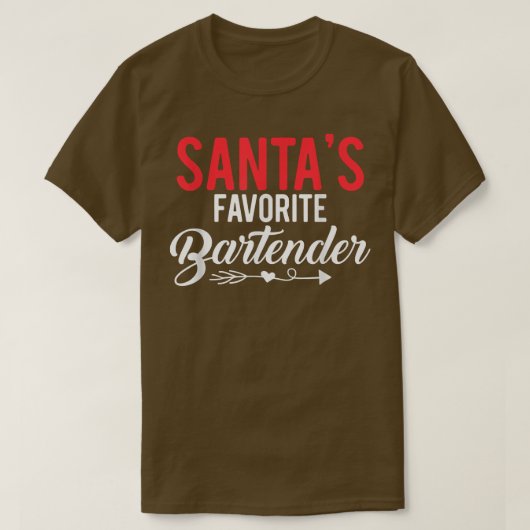 Gift For Bartender Santas Favorite Bartender  T-shirt (Design voorkant)