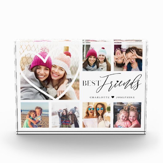 Gift for Best Friends 7 Photo Collage Heart BFFs Fotoblokken (Voorkant)