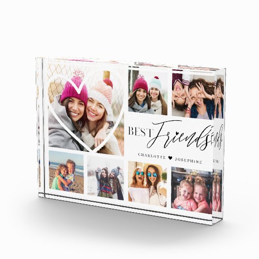 Gift for Best Friends 7 Photo Collage Heart BFFs Fotoblokken (Rechts)