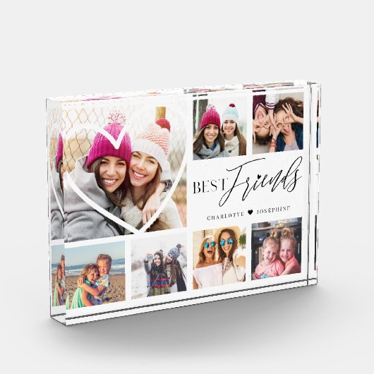 Gift for Best Friends 7 Photo Collage Heart BFFs Fotoblokken (Links)