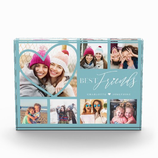 Gift for Best Friends 7 Photo Collage Heart BFFs Fotoblokken (Voorkant)
