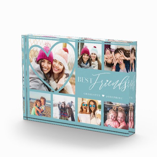 Gift for Best Friends 7 Photo Collage Heart BFFs Fotoblokken (Rechts)