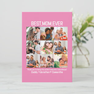 Gift for Best Mam Ever Family Photo Collage Feestdagenkaart