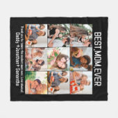 Gift for Best Mam Ever Family Photo Collage Fleece Deken (Voorkant (Horizontaal))