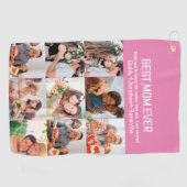 Gift for Best Mam Ever Family Photo Collage Golfhanddoek (Horizontaal)