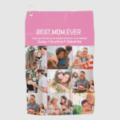 Gift for Best Mam Ever Family Photo Collage Golfhanddoek (Voorkant)
