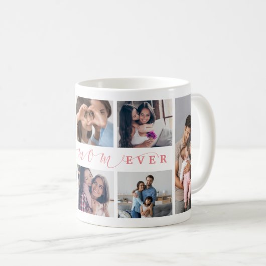 Gift for Best Mam Ever Family Photo Collage Koffiemok (Voorkant rechts)