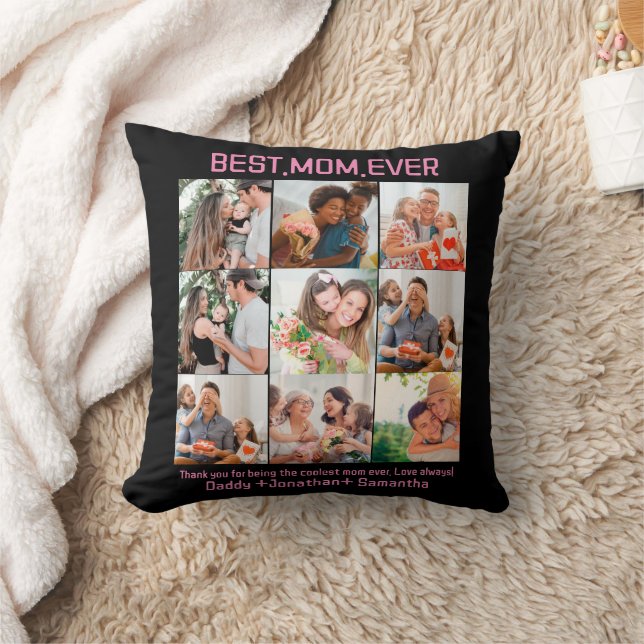 Gift for Best Mam Ever Family Photo Collage Kussen (Deken)
