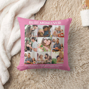 Gift for Best Mam Ever Family Photo Collage Kussen