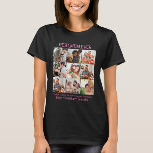 Gift for Best Mam Ever Family Photo Collage T-shirt
