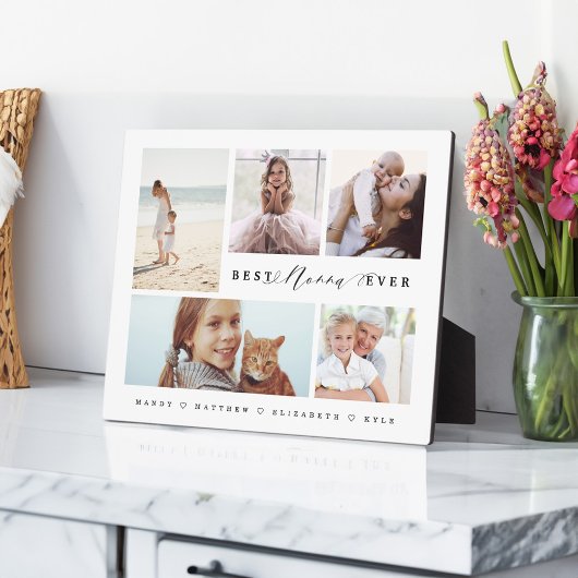 Gift for Best Nonna Ever Family Photo Collage Fotoplaat