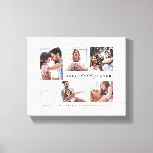 Gift for Best Papa Ever Family Photo Collage Canvas Afdruk (Voorkant)
