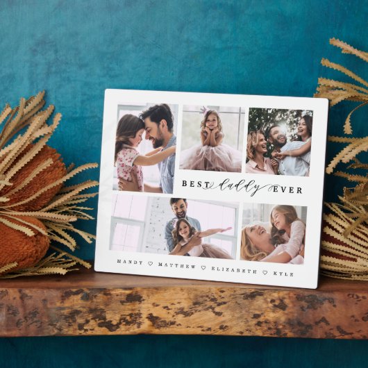 Gift for Best Papa Ever Family Photo Collage Fotoplaat (Zijkant)