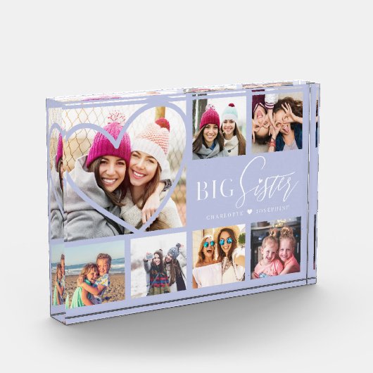 Gift for Big Sister 7 Photo Collage Heart BFF Fotoblokken (Links)