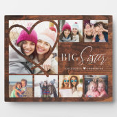 Gift for Big Sister 7 Photo Collage Woodgrain Fotoplaat (Voorkant)