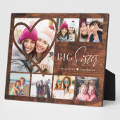 Gift for Big Sister 7 Photo Collage Woodgrain Fotoplaat (Zijkant)