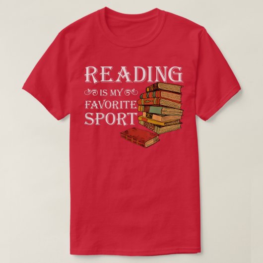 Gift for Book Lovers Reading is My Favorite Sport T-shirt (Design voorkant)