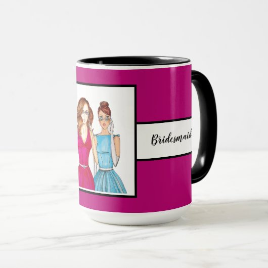 Gift for Bridesmaids Violet Ringer 15oz Mok (Voorkant rechts)