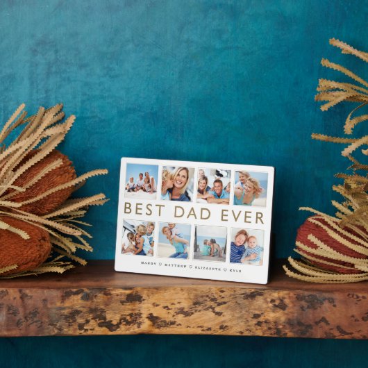 Gift for Dad | Beste pap ooit fotocollage Fotoplaat (Zijkant)