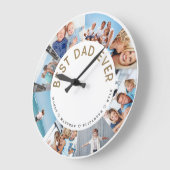 Gift for Dad | Beste pap ooit fotocollage Grote Klok (Hoek)