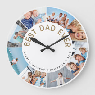 Gift for Dad   Beste pap ooit fotocollage Grote Klok