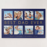 Gift for Dad | Beste pap ooit fotocollage Legpuzzel<br><div class="desc">Geef je vader een mooi persoonlijk cadeau dat hij voor altijd zal koesteren. Speciaal gepersonaliseerde foto-collage puzzel om uw eigen speciale familiefoto's en herinneringen weer te geven. Ons ontwerp is voorzien van een eenvoudig raster met acht foto's voor het collage raster met de beste vader ooit, ontworpen in een modern...</div>