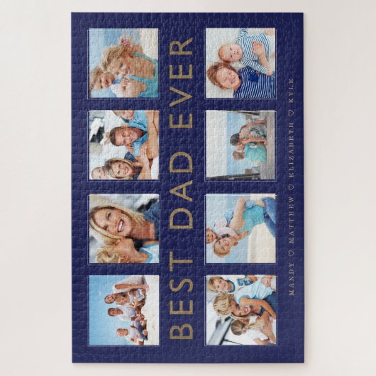 Gift for Dad | Beste pap ooit fotocollage Legpuzzel (Verticaal)