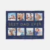Gift for Dad | Beste pap ooit fotocollage marine Fleece Deken (Voorkant (Horizontaal))