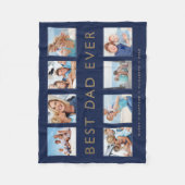 Gift for Dad | Beste pap ooit fotocollage marine Fleece Deken (Voorkant)