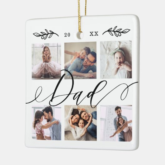 Gift for Dad | Familie Keepomwille Foto Collage Keramisch Ornament (Links)