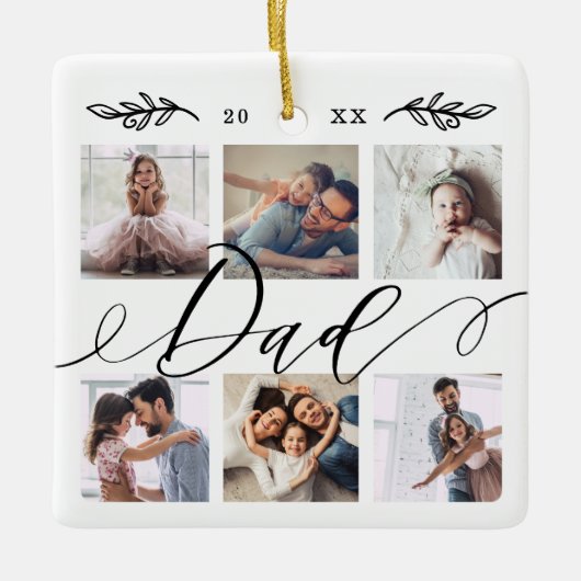 Gift for Dad | Familie Keepomwille Foto Collage Keramisch Ornament (Voorkant)