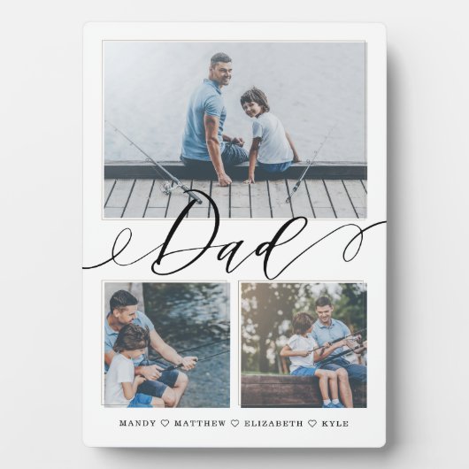 Gift for Dad | Familie Memories 3 Foto Collage Fotoplaat (voorkant)