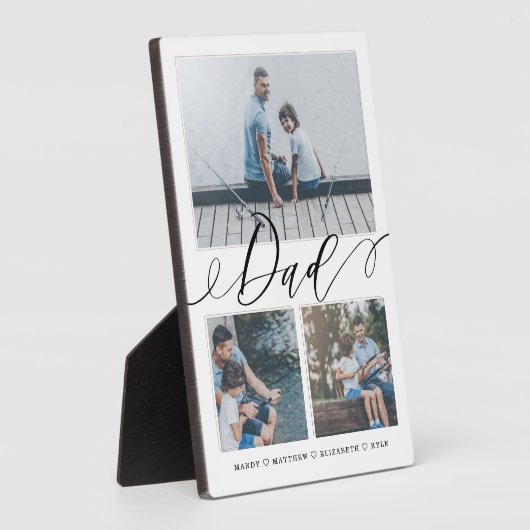 Gift for Dad | Familie Memories 3 Foto Collage Fotoplaat (Zijkant)