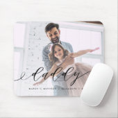 Gift for Dad | Papa Black Script Overlay-foto Muismat (Met muis)