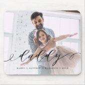 Gift for Dad | Papa Black Script Overlay-foto Muismat (Voorkant)